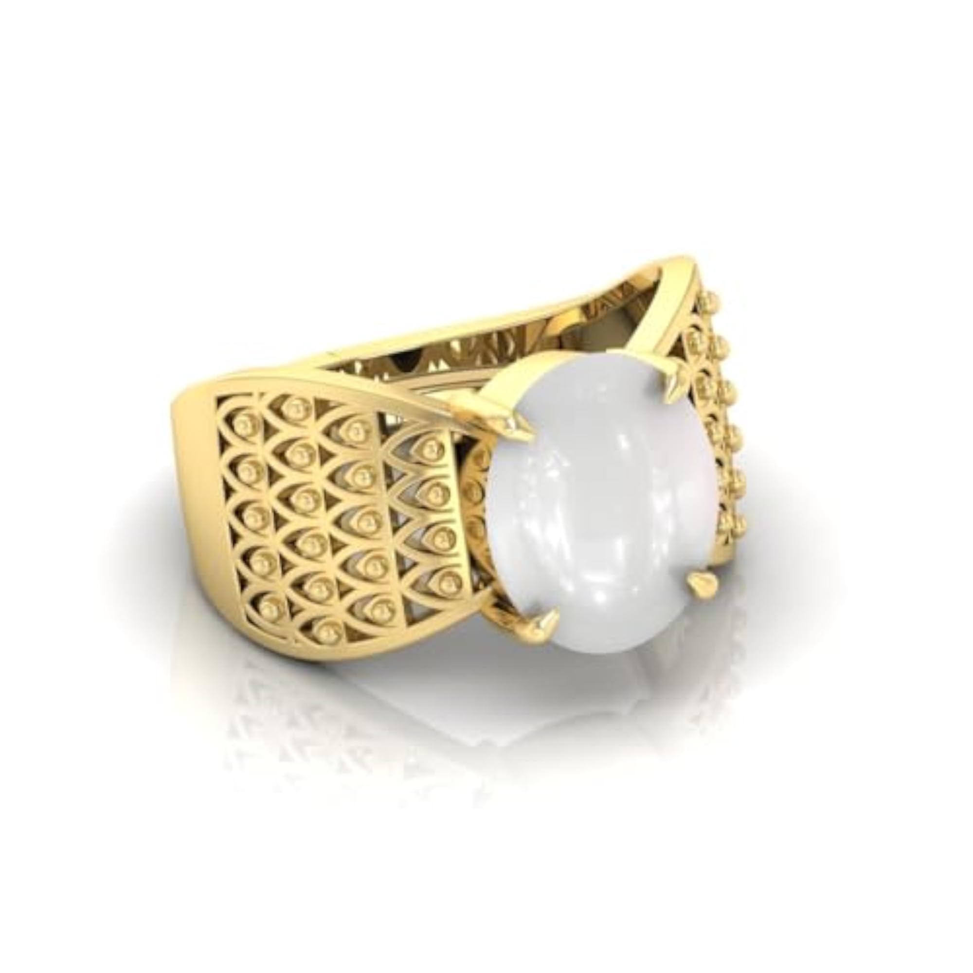 7.25 Ratti Moonstone Original Stone Adjustable Ring
